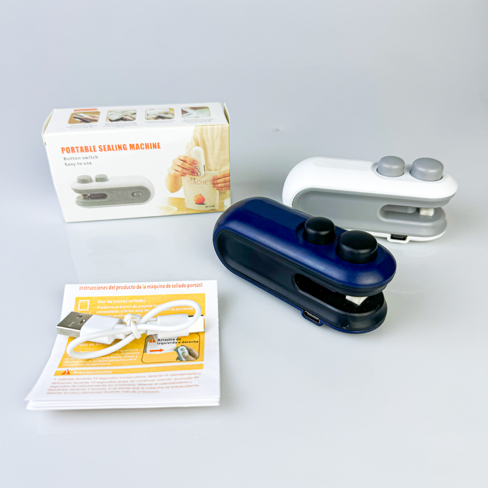 Portable Mini Sealing Machine 2-in-1 Snack Plastic Bag Heat Sealing Machine